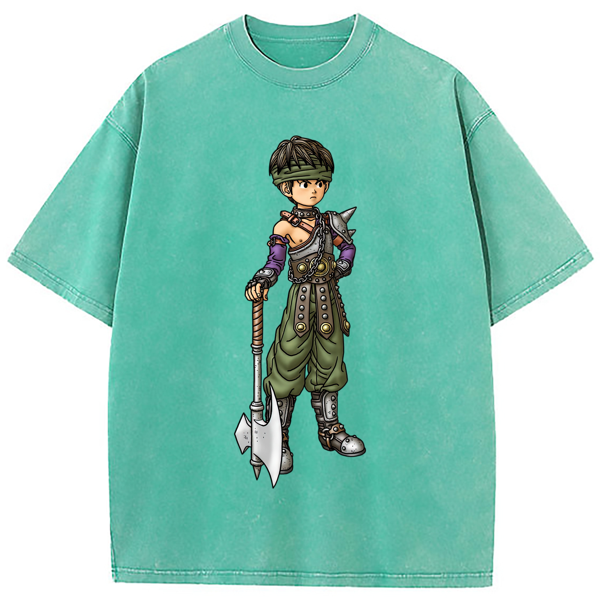 （画像用） ドラゴンクエスト Doragon Kuesuto Dragon Quest 綿100% ヴィンテージ風 半袖Tシャツ（フロントプリント）